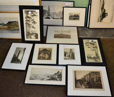 Lot 1045 - Ten various etchings