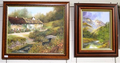 Lot 1071 - Terence Evans (Contemporary) River Scene, signed, acrylic; together with another (2)