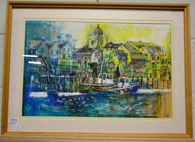 Lot 1079 - Peter Levy, (20th/21st century) Old Portsmouth, signed, mixed media, 37cm by 57cm