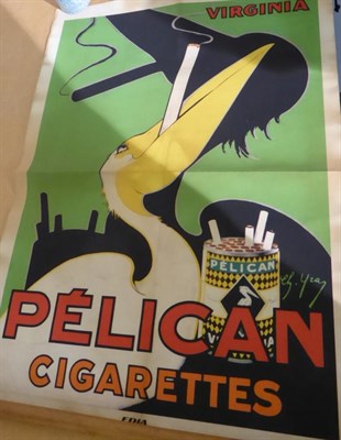 Lot 1085 - A copy of a 1920s Pelican Cigarettes poster