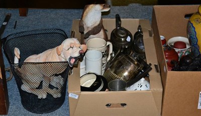 Lot 1115 - Group of silver plated wares together with Royal Doulton character jug, commemorative mug and...