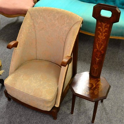 Lot 1174 - An unusual oak nursing chair and a spinning chair (2)