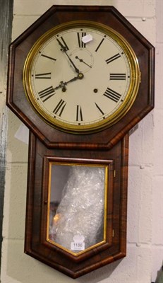 Lot 1186 - A 19th century rosewood veneered drop dial wall clock