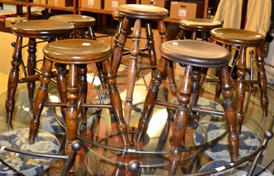 Lot 1190 - Eight various oak stools