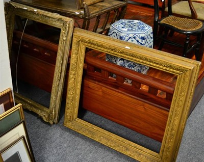 Lot 1201 - A Chinese blue and white barrel form garden seat and two picture frames