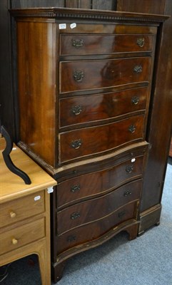 Lot 1215 - A reproduction mahogany chest on chest