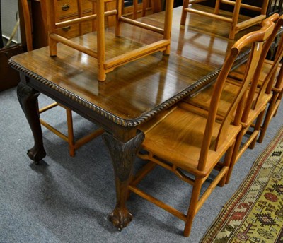 Lot 1241 - A Victorian wind out mahogany dining table on ball and claw feet