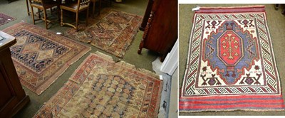 Lot 1260 - Afshar Rug, South West Iran, the indigo field with three stepped medallion enclosed by...