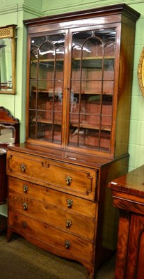 Lot 1272 - A 19th century mahogany secretaire bookcase