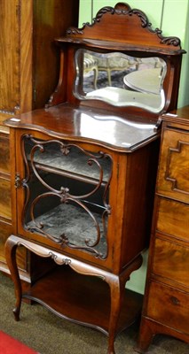 Lot 1273 - A 19th century glazed mahogany music cabinet with mirrored superstructure