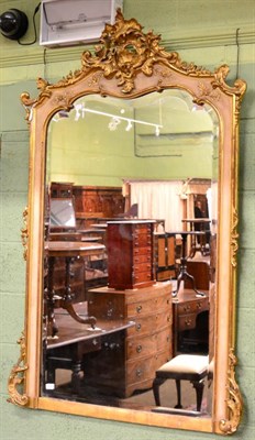 Lot 1276 - A 19th century French gilded pier mirror