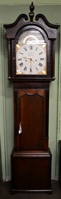 Lot 1278 - An oak and mahogany thirty hour longcase clock, signed Thos Russell, Lancaster, circa 1830,...