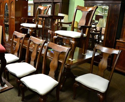 Lot 1291 - A reproduction mahogany extending dining table in the William IV style together with a matching set