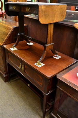 Lot 1298 - An Edwardian mahogany serving table together with a walnut sofa table