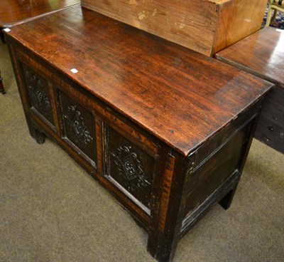 Lot 1309 - A 17th century oak and inlaid coffer