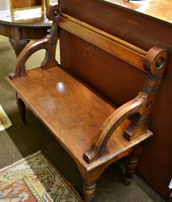 Lot 1325 - A mahogany hall seat in the Gothic taste