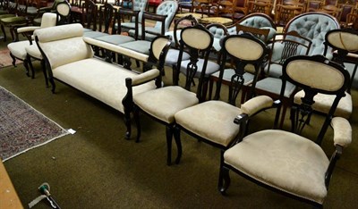 Lot 1338 - A late Victorian seven piece salon suite