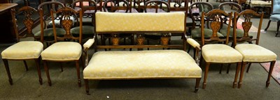 Lot 1341 - An inlaid rosewood five piece salon suite