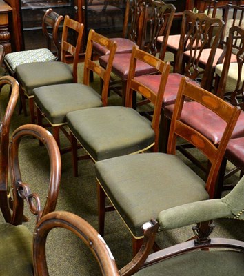 Lot 1344 - A Regency mahogany dining chair and a set of four later chairs