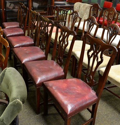 Lot 1345 - A set of six 19th century elm dining chairs