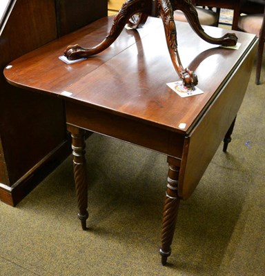 Lot 1374 - A George IV mahogany drop leaf Pembroke table and a late 19th/early 20th century mahogany oval...