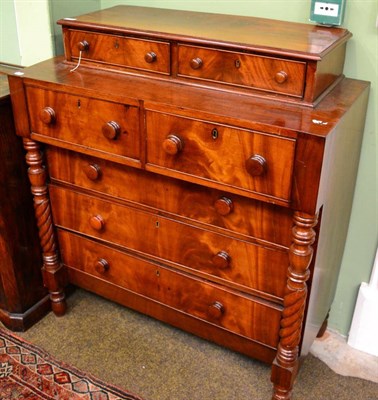 Lot 1384 - A 19th century Continental mahogany four height chest of drawers, with superstructure top