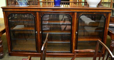 Lot 1398 - A large Victorian mahogany bookcase, with three glazed doors