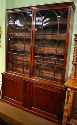 Lot 1408 - A George III glazed mahogany bookcase cabinet&nbsp