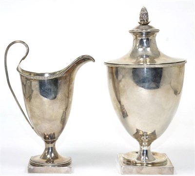 Lot 6 - ~ A George III silver urn and cover by John Robins 1783, together with a George III silver...