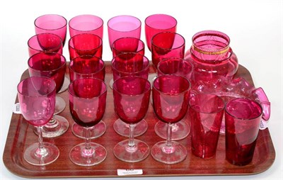 Lot 66 - ~ Cranberry wines and other glass