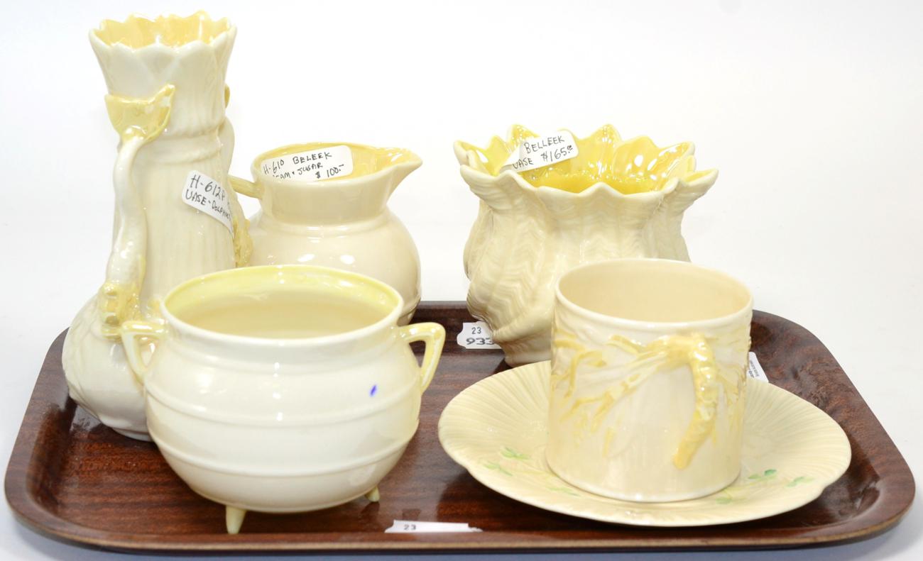 Lot 76 - ~ Six pieces of Belleek ware