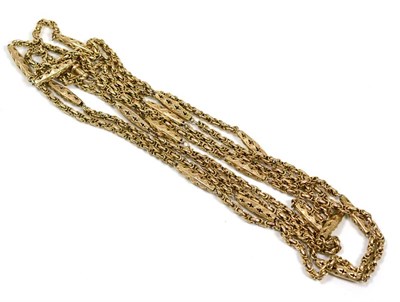 Lot 108 - A fancy linked yellow metal chain