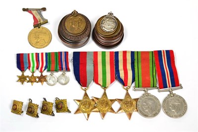 Lot 123 - Group of early 20th century bronze and silver school sports medals including swimming, lawn...