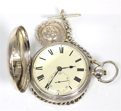 Lot 127 - A silver full hunter pocket watch, signed John Wood, Liverpool, Chester hallmark 1825, with a white
