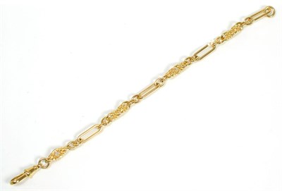 Lot 128 - A 9 carat gold fancy link bracelet, length 19.5cm