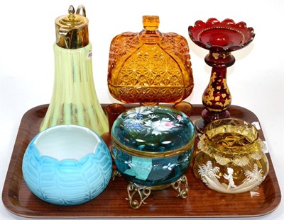 Lot 148 - ~ Assorted pieces of Victorian and later glass