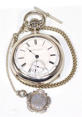 Lot 194 - An open faced keyless pocket watch, signed Hampden Watch Co, movement signed Hampden Watch Co...