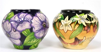 Lot 229 - A Moorcroft Scrambling Lily vase by Anji Davenport, 11cm; together with a Moorcroft vase...