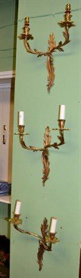 Lot 246 - Three French ormolu wall sconces