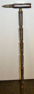 Lot 261 - A Steel and Brass Walking Stick, made from nine .5 calibre cartridges, 88cm