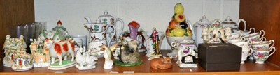 Lot 263 - Staffordshire pastille burners, teasets etc