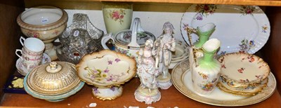 Lot 265 - A group of 19th century and later ceramics to include a pair of bisque figures