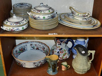 Lot 279 - ~ A Furnivals part dinner service; a Masons stoneware bowl, a Masons jug; Royal Doulton series ware