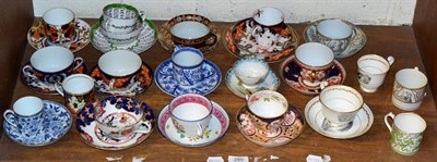 Lot 280 - A shelf of cups and saucers including Davenport; Masons and Wedgwood