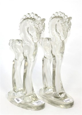 Lot 309 - ~ A pair of Heisey glass ponies, by A.H.Heisey & Co., Inc the Imperial Glass Company of...