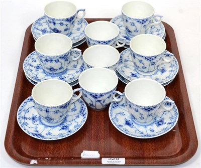 Lot 329 - A Royal Copenhagen part coffee set comprising ten saucers and eight cups, all pattern 719; together