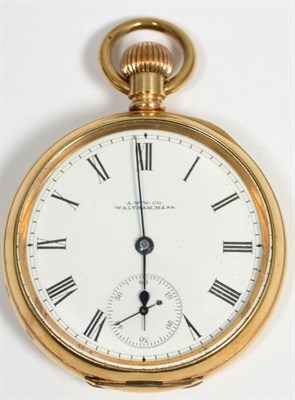 Lot 358 - A gold plated Waltham Mass, Royal pocket watch