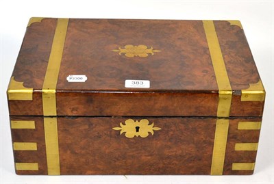 Lot 383 - ~ A Victorian walnut writing box