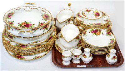 Lot 397 - A part service of Royal Albert Old Country Roses pattern dinnerware; to include six plates in three