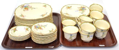 Lot 400 - ~ A Staffordshire ";Devon"; part tea and dinner service (on two trays)